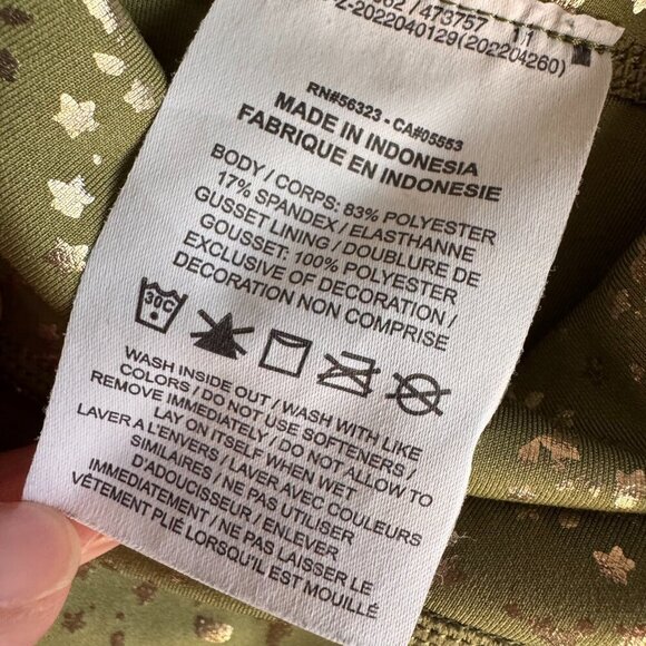 Nike Dri-FIT One Big Kids Girls Size L Leggings Green and Gold - Picture 6 of 7